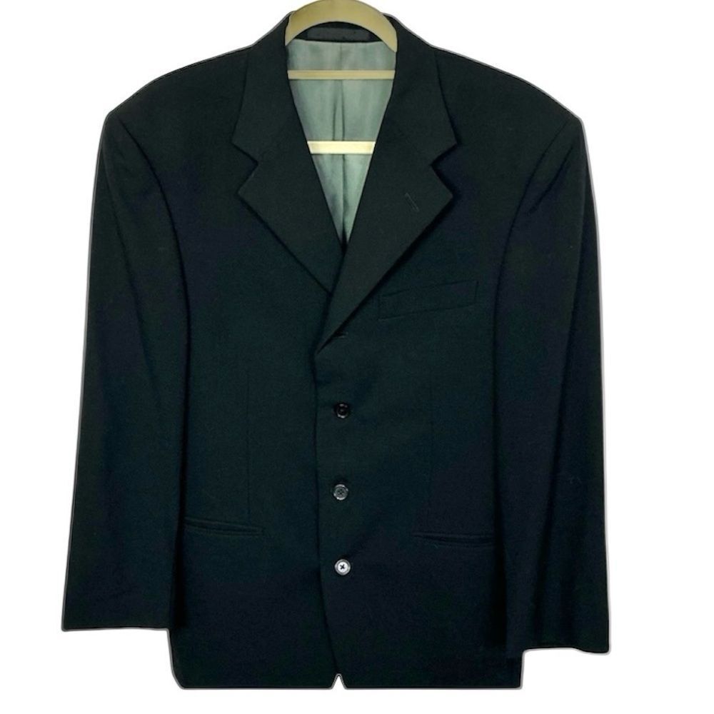 Monsieur by Givenchy Vintage Union Men's Black Three Button Front Suit Jacket 40